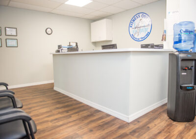 Physical Therapy Reception Area in florida clinic with water cooler